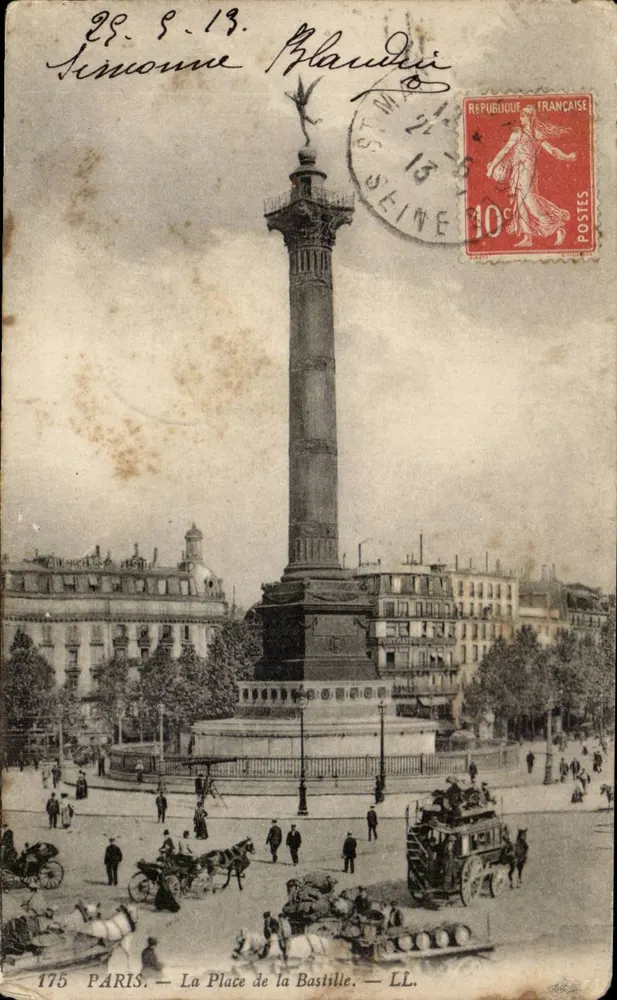 PARIS — La Place de la Bastille — LL. — Éditeur LL. n° 175 - Frente