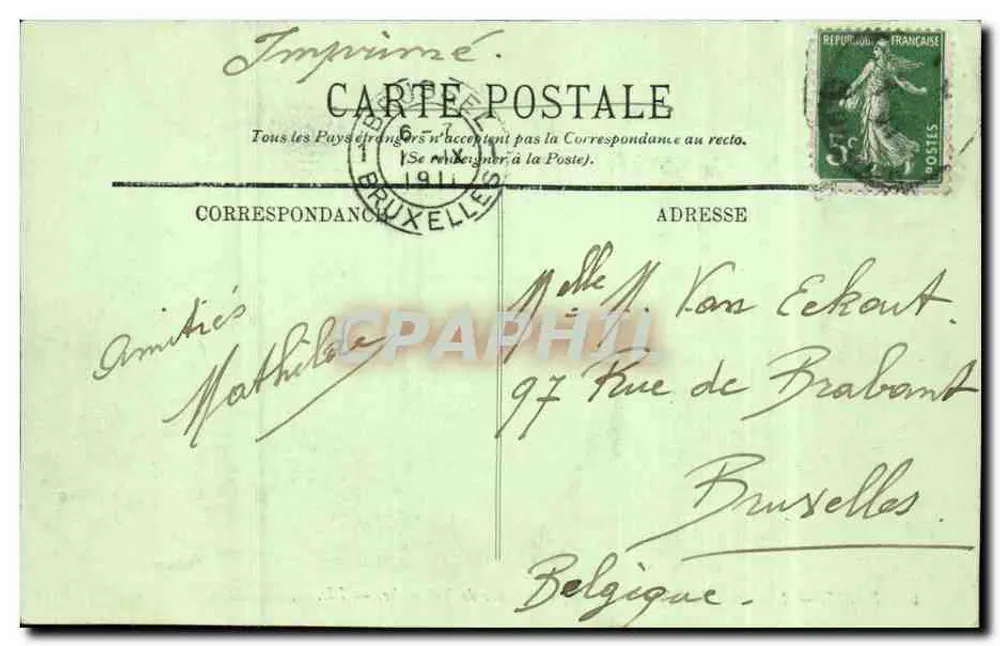 Paris — A Avenida dos Campos Elísios, em direção ao Arco do Triunfo — LL. n°6 - Verso