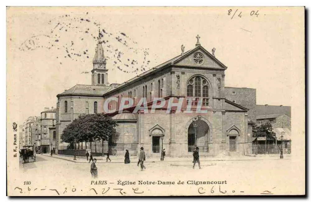 PARIS — Igreja Notre-Dame de Clignancourt — B. F. Paris 180 - Frente