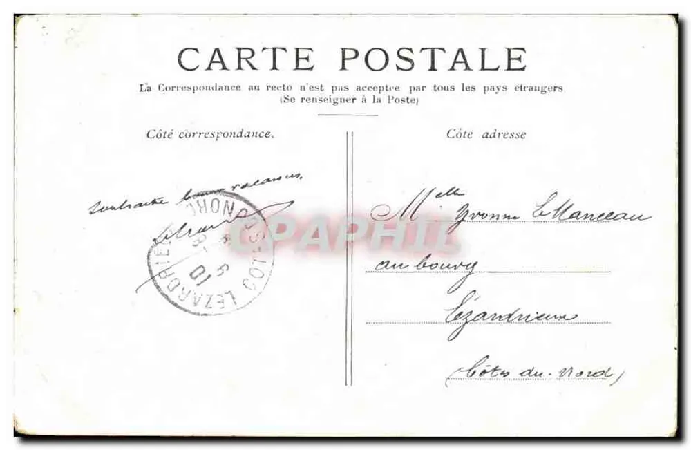 PARIS — A Place de la Concorde — Editor não identificado - Verso