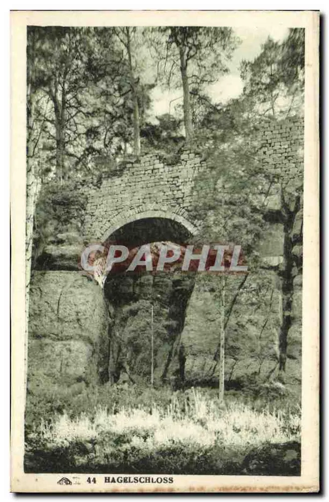 Hagelschloss — ruínas de um castelo na floresta — editor Albaclienne des Arts Photographiques, Strasbourg, n° 44 - Frente