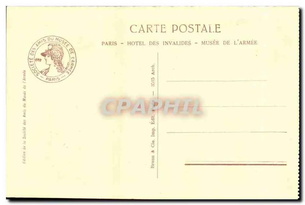Tomba di Napoleone I — Museo dell'Armée — Edizione della Société des Amis du Musée de l'Armée - Verso