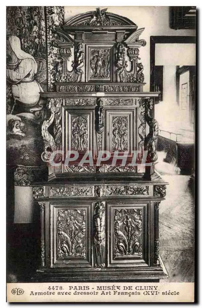 Schrank mit Ankleidekommode französischer Kunst (16. Jahrhundert) — Musée de Cluny — Paris — Verlag E.P.D. n° 4478 - Vorderseite