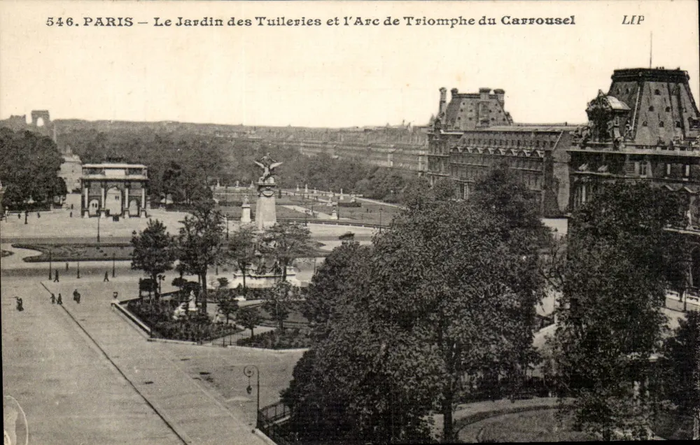 PARIS — Der Tuileries-Garten und der Arc de Triomphe du Carrousel — LIP - Vorderseite