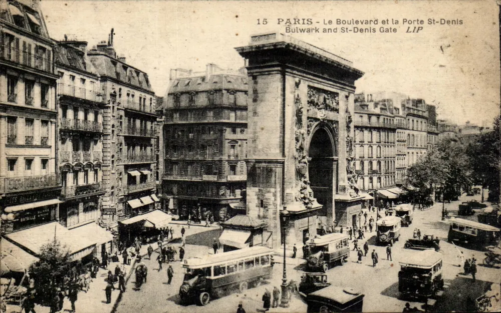 Parigi — Il Boulevard e la Porta Saint-Denis — Éditions Artistiques LIP - Recto