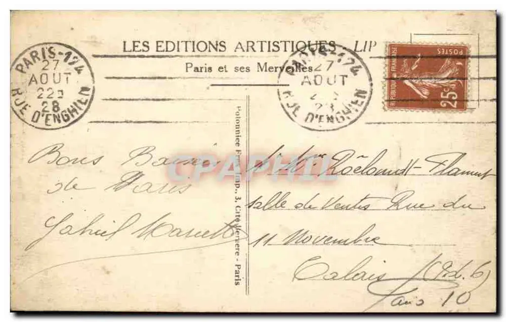 Parigi — Il Boulevard e la Porta Saint-Denis — Éditions Artistiques LIP - Verso