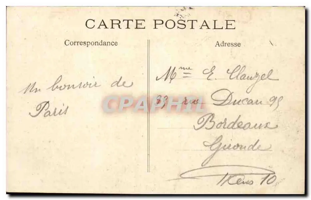 Paris — A Porta Saint-Martin — C.M. n°52 - Verso