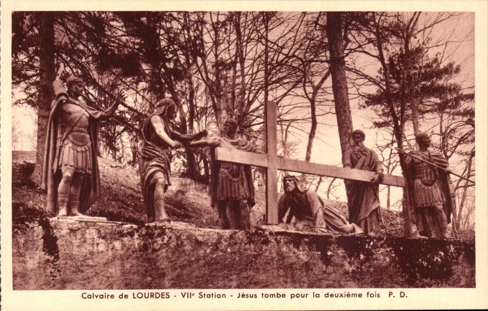 Calvarienberg von Lourdes - VII. Station - Jesus fällt zum zweiten Mal - P.D. - Vorderseite