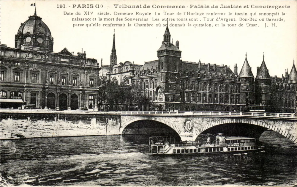 Paris (1) - Tribunal de Commerce - Palais de Justice et Conciergerie — L. Boissais, Paris - Recto