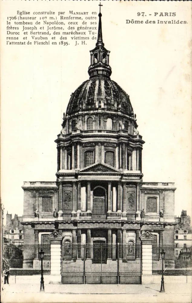 Dôme dos Invalidos — Paris — L. Boissou, editor, 50, rue du Temple - Paris - Frente