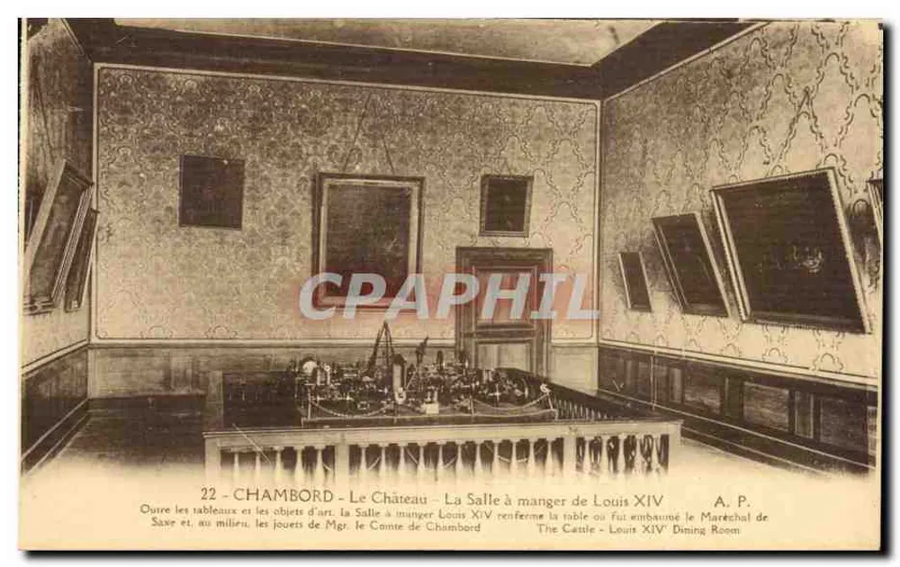 Chambord - Das Schloss - Das Speisezimmer von Ludwig XIV - Vorderseite