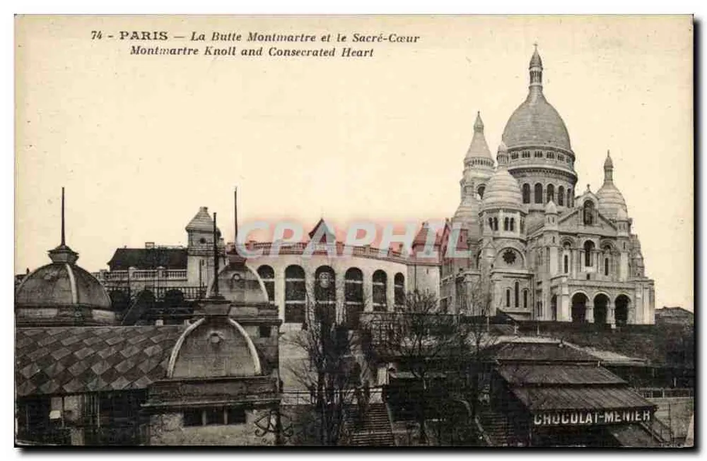 Paris — La Butte Montmartre et le Sacré-Cœur — Chocolat-Menier - Recto