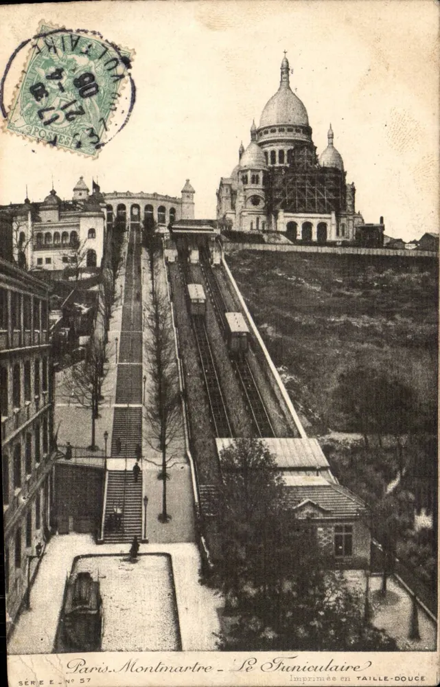 Paris. Montmartre — Der Funicular — In Weichdruck gedruckt — Serie E. Nr. 57 - Vorderseite