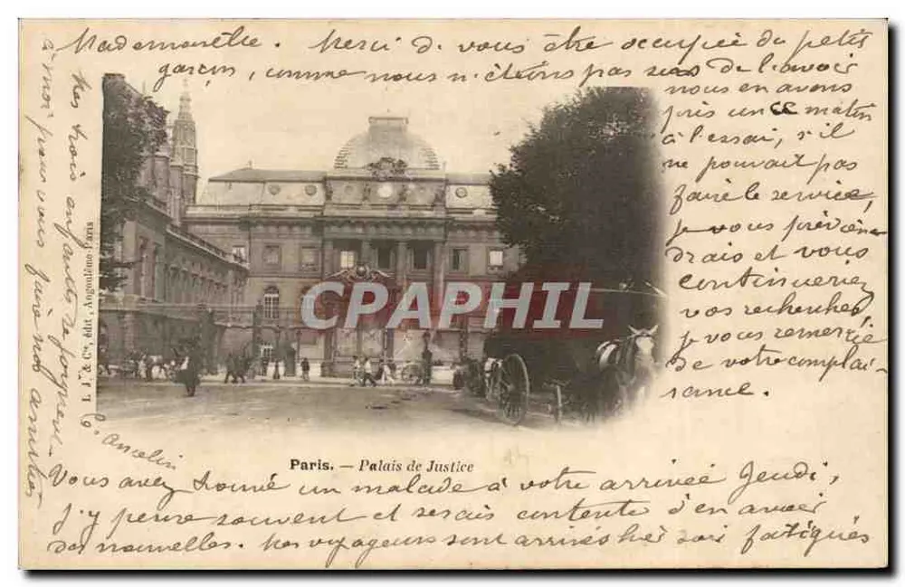 Paris — Palácio da Justiça — L. J. & Cie, edição Paris - Frente
