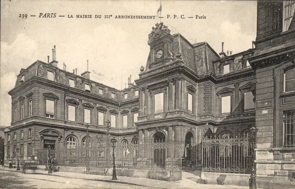 Paris — A prefeitura do 3º arrondissement — P.P.C. Paris - Frente