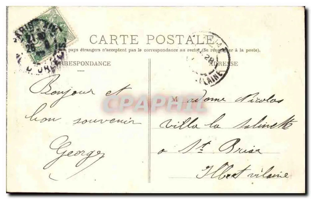 Parque Montsouris — O Kiosque — P. Marmuse - Verso