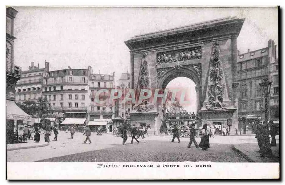 Paris - Boulevard & Porta Saint-Denis — editor não identificado, número de série não visível - Frente