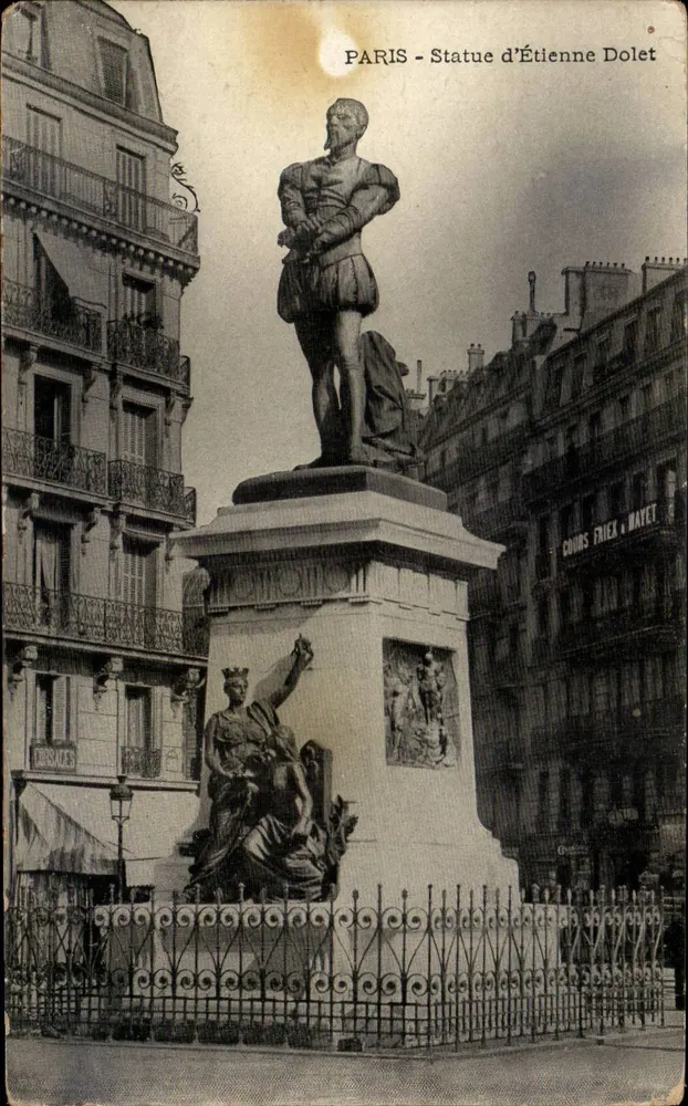 Paris - Estátua de Étienne Dolet — editor Cours Faïex & Mayet - Frente