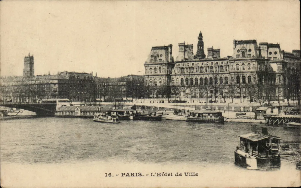 Parijs — Het Stadhuis — onbekende uitgever, serie-nummer 16 - Voorkant
