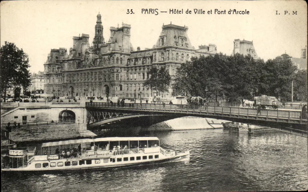Paris — Rathaus und Pont d'Arcole — I.P.M. Nr. 33 - Vorderseite