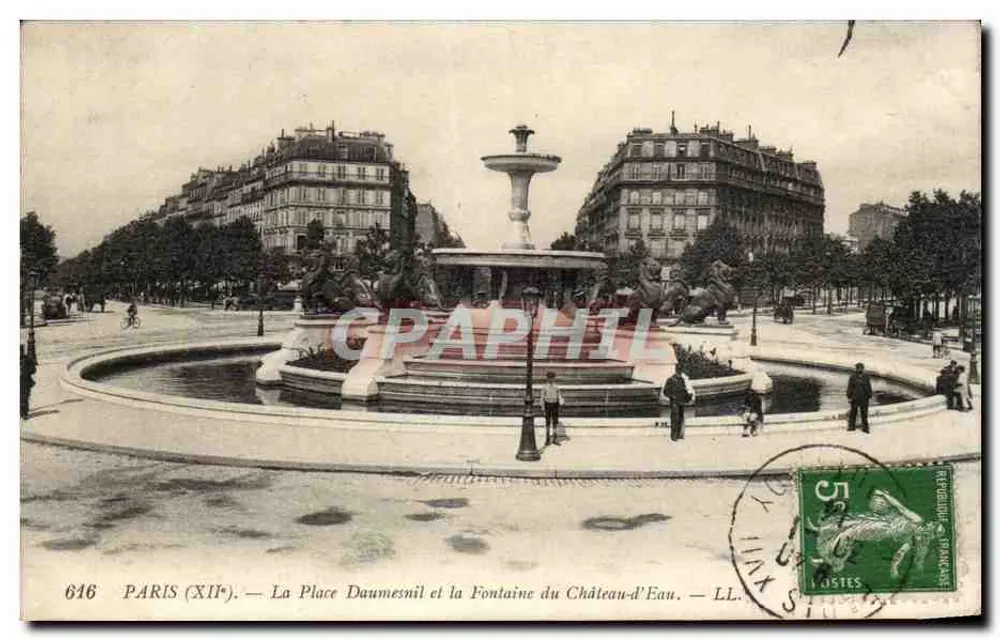Paris (XIIe) — Place Daumesnil und die Fontaine du Château-d'Eau — LL. n° 646 - Vorderseite