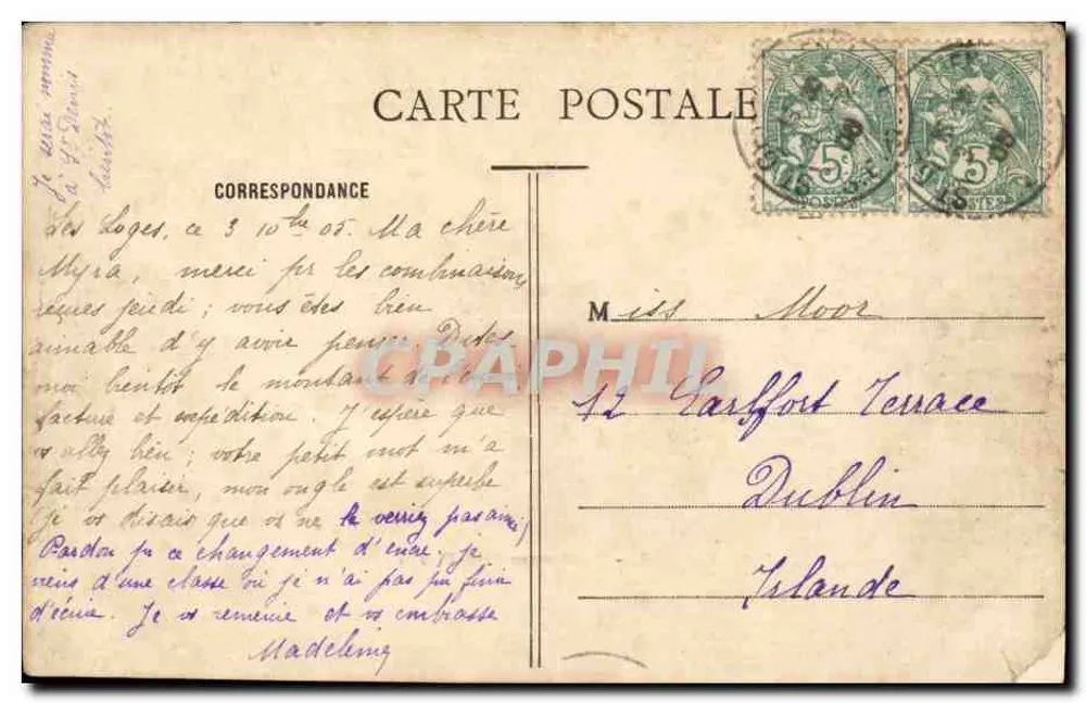Panorama de Paris — vista da Seine e da Torre Eiffel — editor não identificado, n°5 - Verso