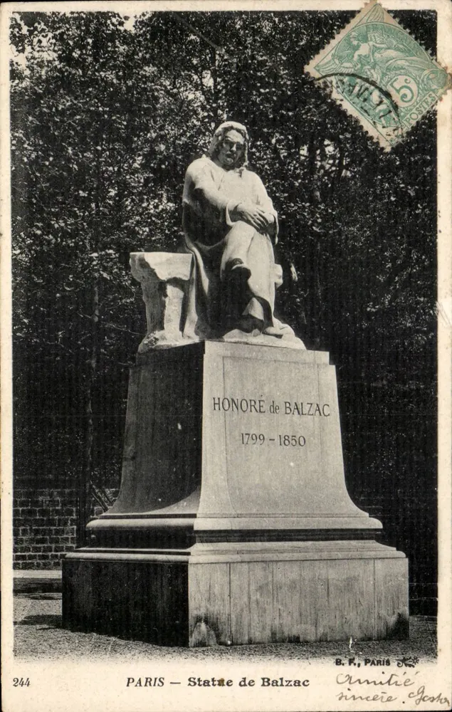 PARIS — Estátua de Balzac — B.P., PARIS - Frente