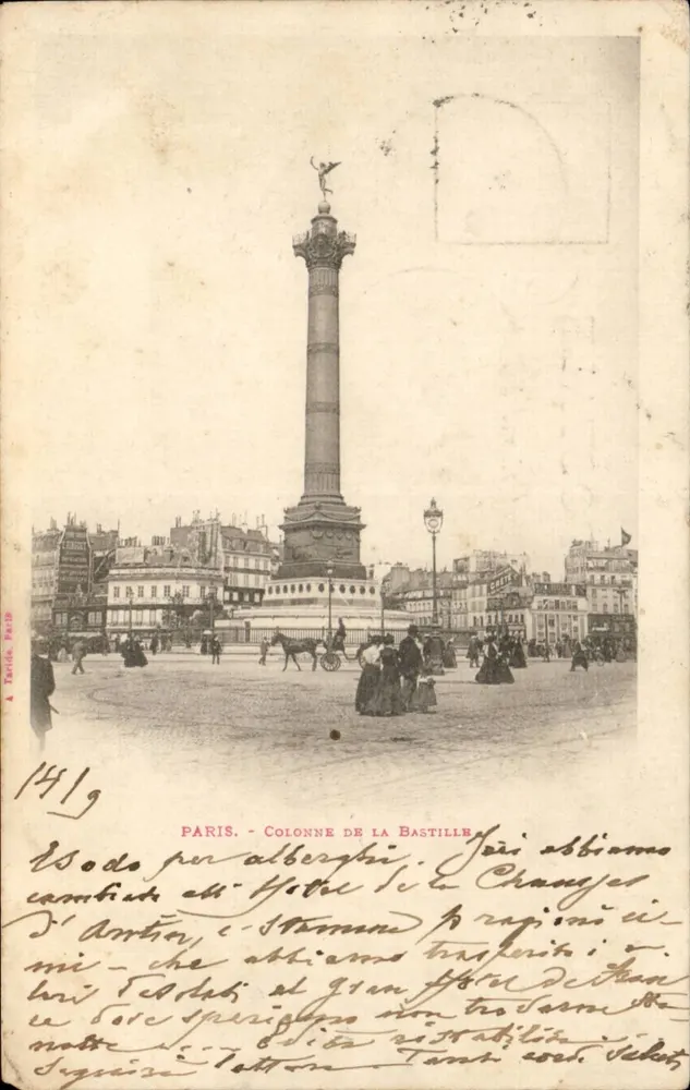 Parijs - Kolom van de Bastille — uitgever A. Paris, n° 141g - Voorkant