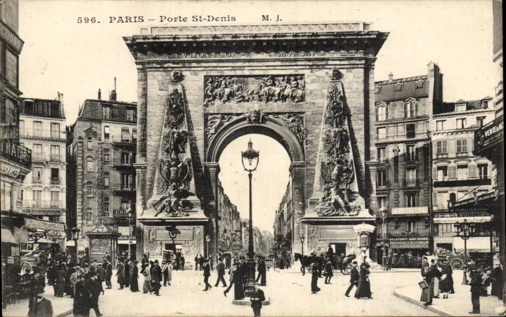 Paris — Porta Saint-Denis — M. J. editor, n° 596 - Frente