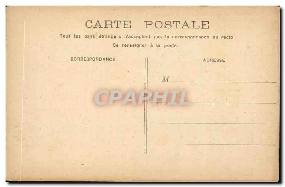 PARIS - Palácio da Legião de Honra — vista arquitetônica com bandeira e estátua - Verso