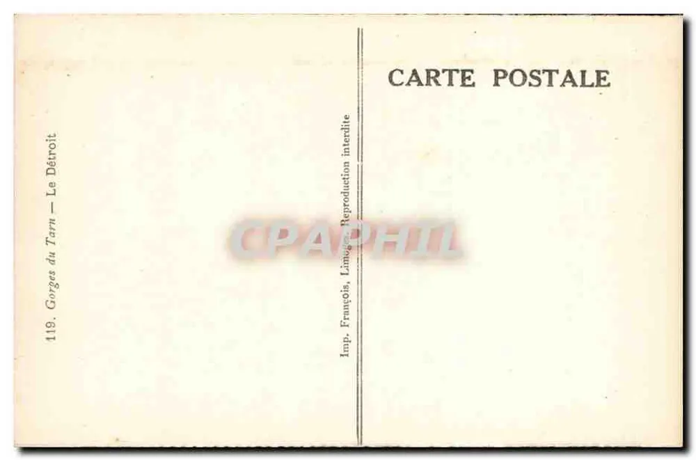 Gorges do Tarn — O Estreito — Imp. François, Lamegès - Verso