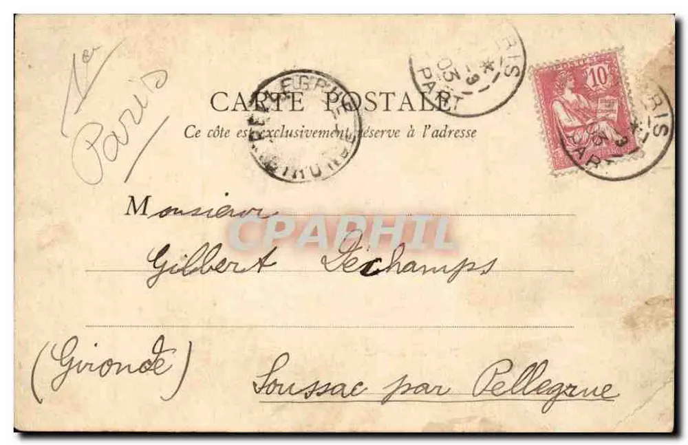 Rue de Rivoli — Paris — B.F. Paris, número de série não visível - Verso