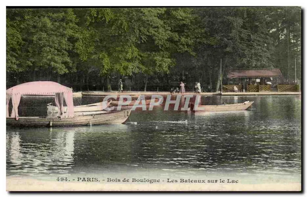 Paris - Bois de Boulogne - Boote auf dem See — n°494 - Vorderseite