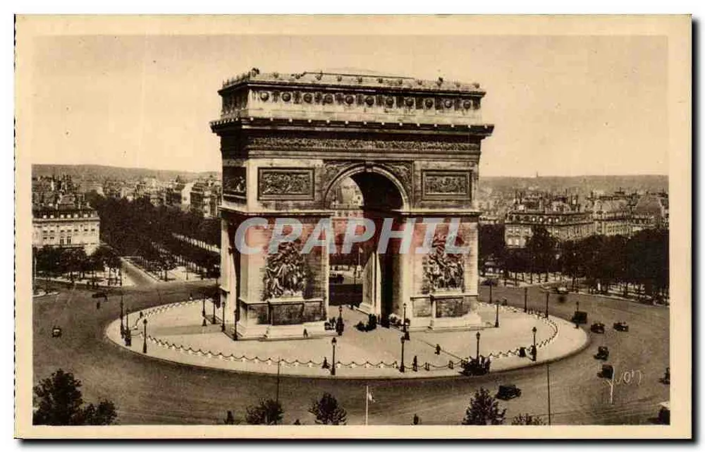 Paris — Der Triumphbogen und die Place de l'Étoile — 'Paris... en Flanant' Kunstausgabe - Vorderseite