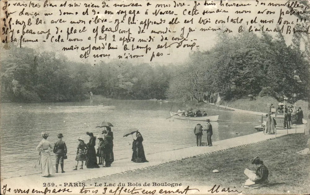 Parigi - Il Lago del Bois de Boulogne — editore anonimo, n° 259 - Recto