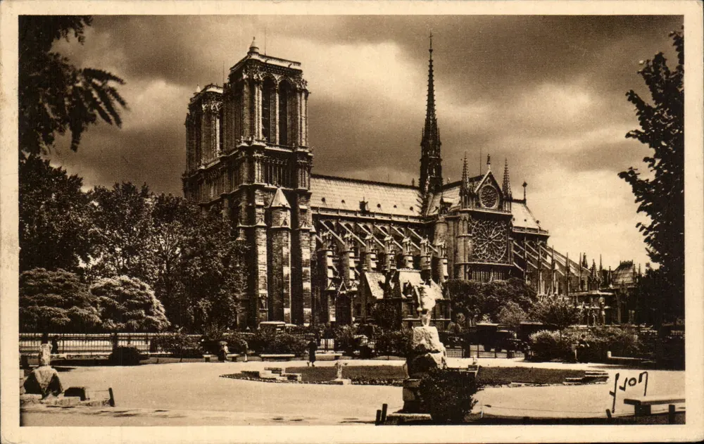 Notre-Dame aus dem Square René-Viviani gesehen — Éditions d'Art Viviani, n°30 - Vorderseite