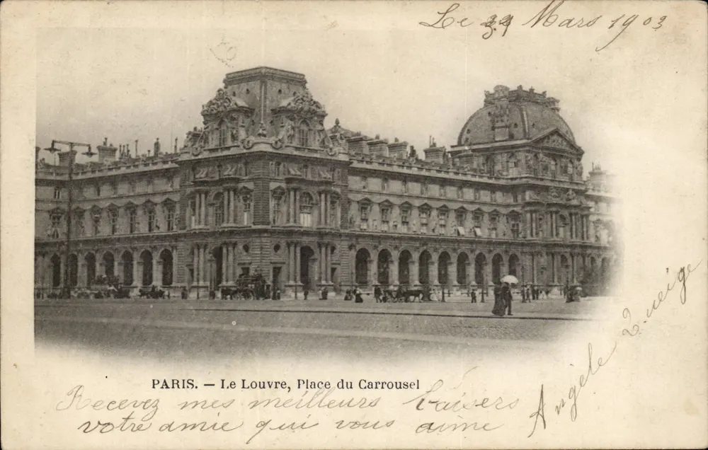 Paris — O Louvre, Place du Carrousel — editor desconhecido, número de série não visível - Frente
