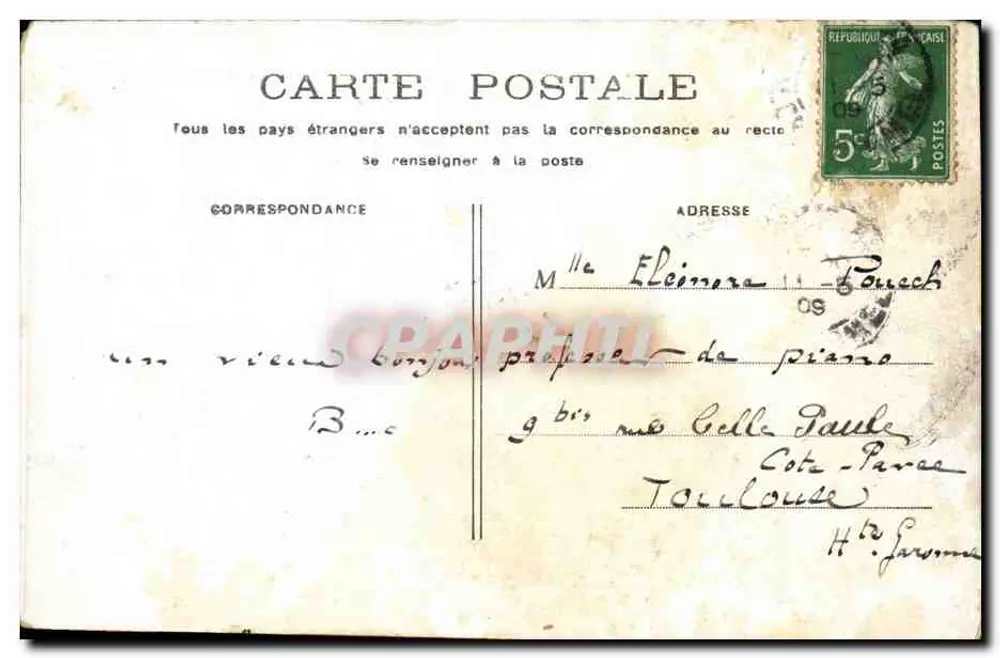 PARIS - Palácio da Legião de Honra — vista arquitetônica — editor não identificado - Verso