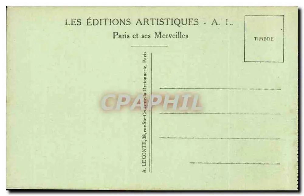 Paris — Der Boulevard und die Porte Saint-Denis — A. L. 148 - Rückseite