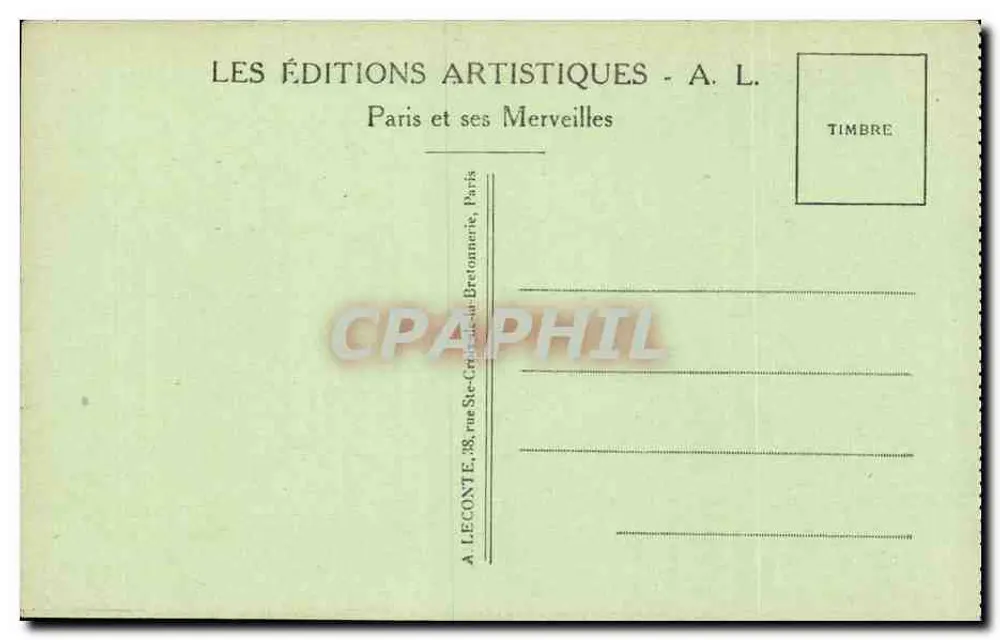 Paris — La Conciergerie und der Pont au Change — A. L. n° 226 - Rückseite