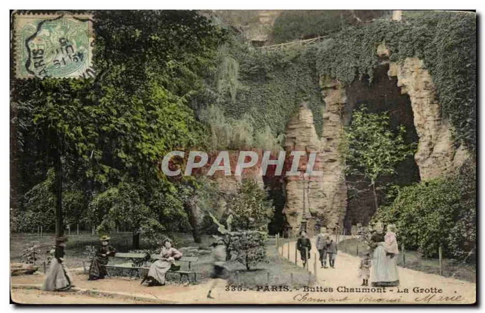 Paris - Buttes Chaumont - Die Höhle — Verlag Bornand-Vocanson, n° 385 - Vorderseite