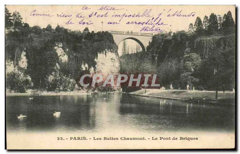 Paris - Les Buttes Chaumont - Le Pont de Briques - Vorderseite