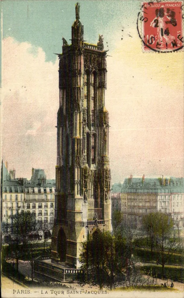 Paris — A Torre Saint-Jacques — Editor não identificado, número de série não visível - Frente