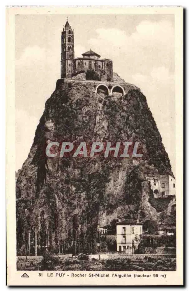 Le Puy - Roche Saint-Michel l'Aiguilhe (altura 95 m) — editor C.° des Arts Pavillonniques, Estrasburgo - Anverso