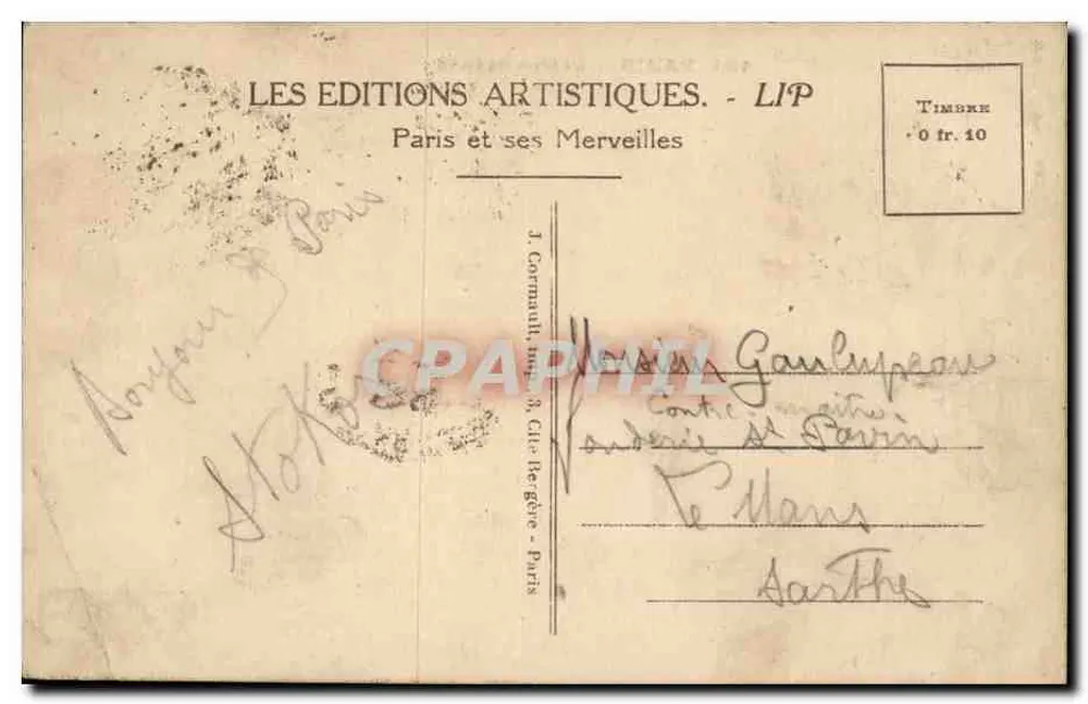 Paris — A Estação de Lyon — Les Éditions Artistiques - LIP - Verso
