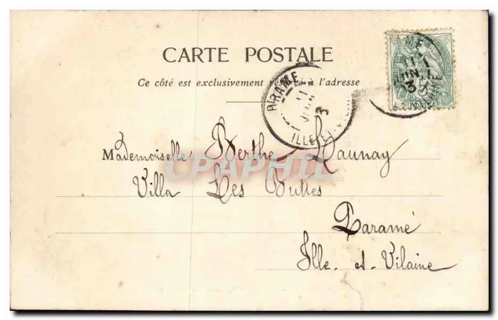 Paris - Arco do Triunfo da Estrela — Melhores Desejos — editor Meunier, n°27 - Verso