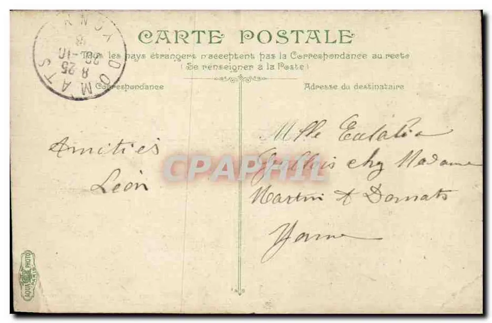 PARIS - Coluna Vendôme — vista da praça com carruagens — editor desconhecido, número de série não visível - Verso
