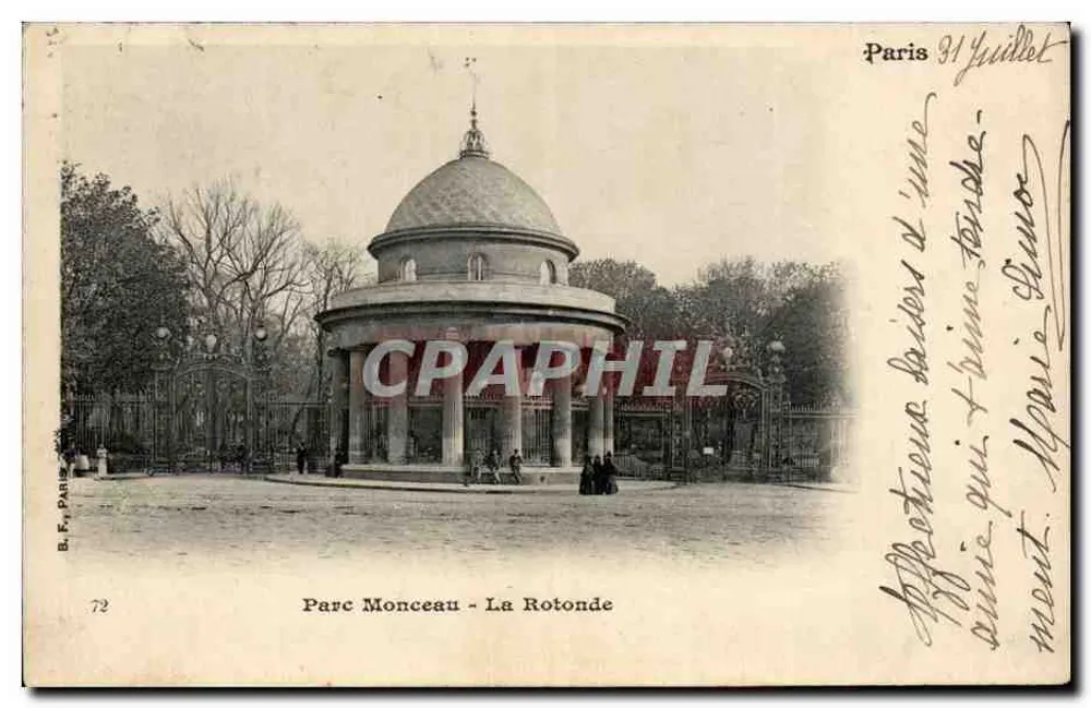 Parc Monceau - A Rotonda — B.F. Paris, n°72 - Frente
