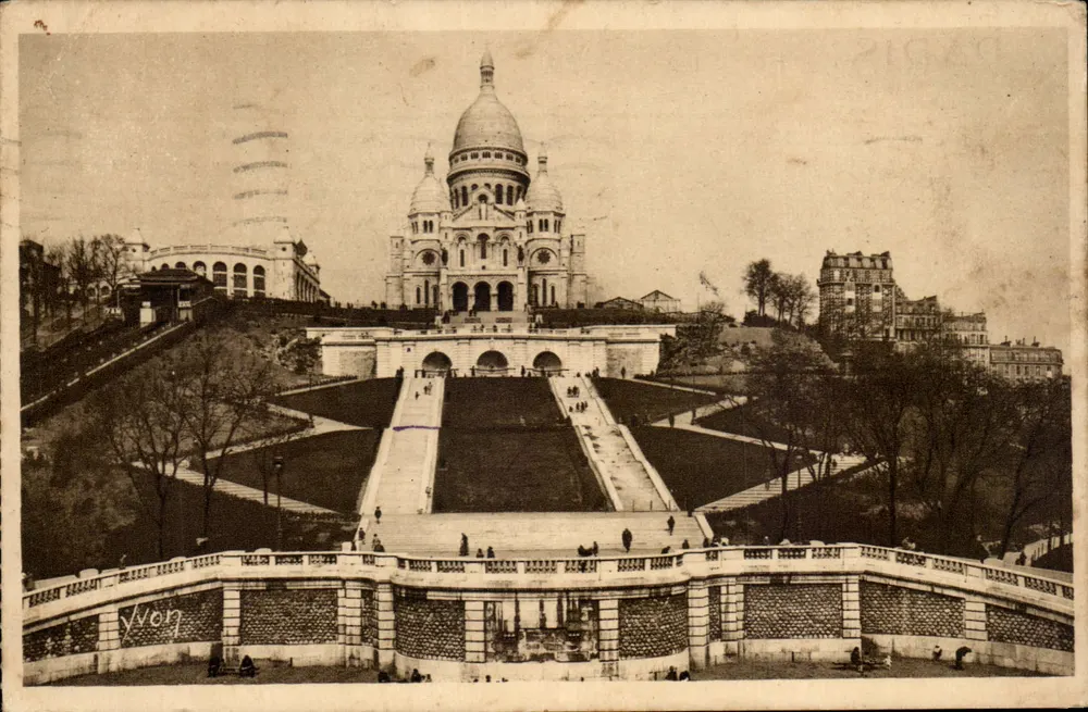 Sacre-Cœur de Montmartre — Allgemeiner Blick und die Monumentale Treppe — Les Editions d'Art YVON, n°46 - Vorderseite