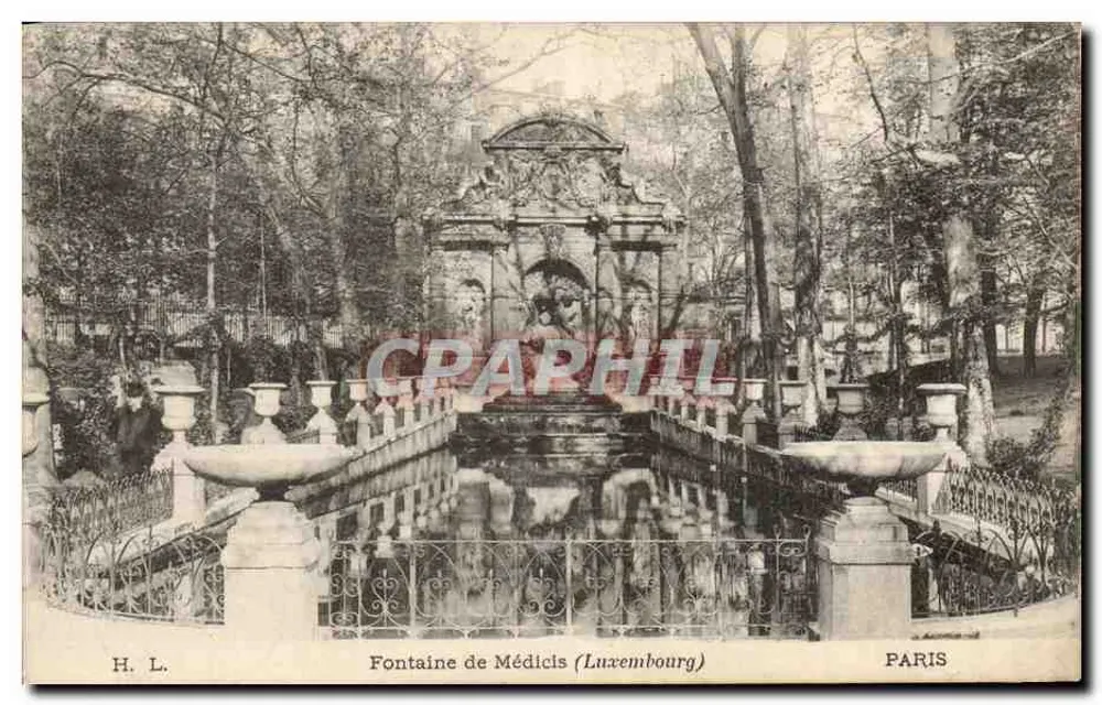 Fontaine de Médicis (Luxembourg) — Paris — H. L. - Vorderseite